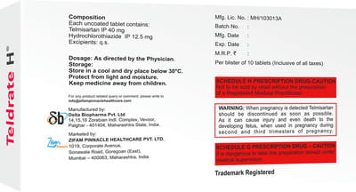 Teldrate H 40/12.5mg Strip Of 10 Tablets