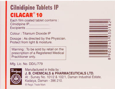 Cilacar 10mg Strip Of 15 Tablets