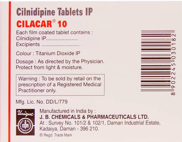 Cilacar 10Mg Strip Of 15 Tablets