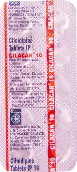 Cilacar 10Mg Strip Of 15 Tablets