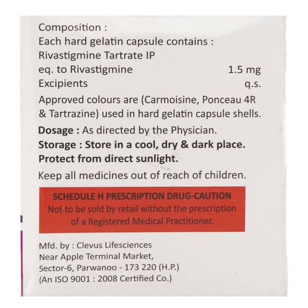 Rivazin 1.5mg Strip Of 10 Capsules