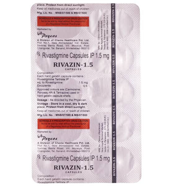 Rivazin 1.5mg Strip Of 10 Capsules