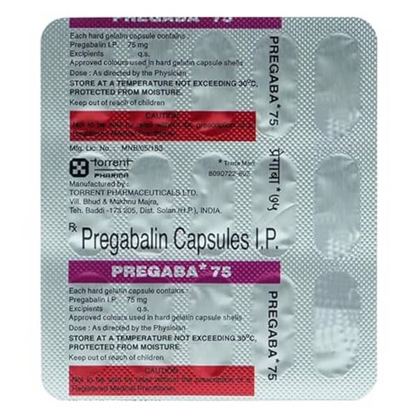 Pregaba 75mg Strip Of 15 Capsules