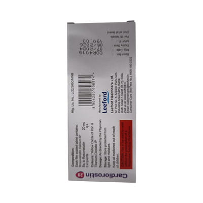 Cardiorostin 20mg Strip Of 10 Tablets