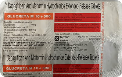 Glucreta M 10/500mg Strip Of 10 Tablets
