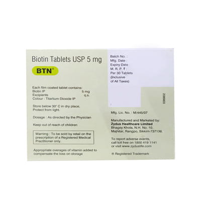 Btn 5mg Strip Of 30 Tablets