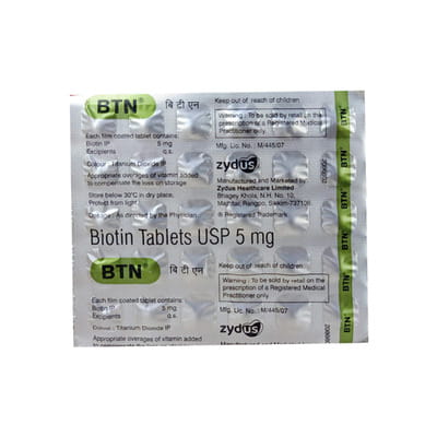 Btn 5mg Strip Of 30 Tablets