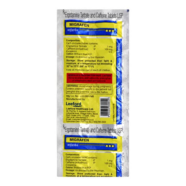 Migrafen Strip Of 10 Tablets