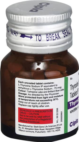 Thyrocip 75Mcg Bottle Of 120 Tablets