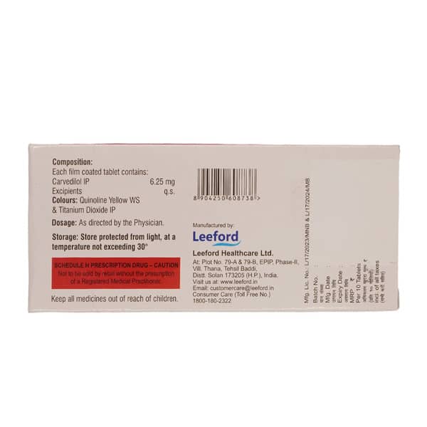 Carveford 6.25mg Strip Of 10 Tablets