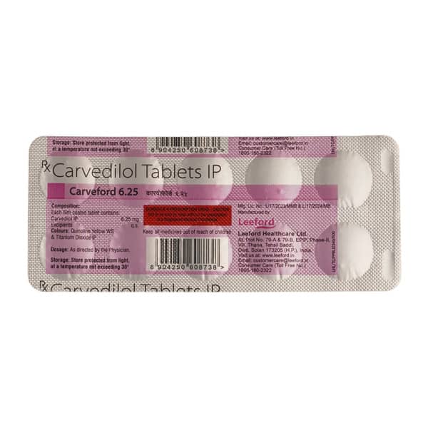 Carveford 6.25mg Strip Of 10 Tablets