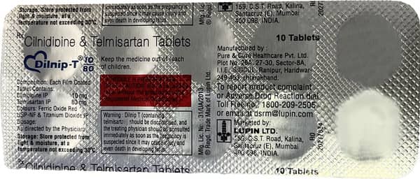 Dilnip T 10/80Mg Strip Of 10 Tablets