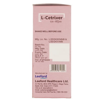 L Cetriver Bottle Of 30ml Syrup
