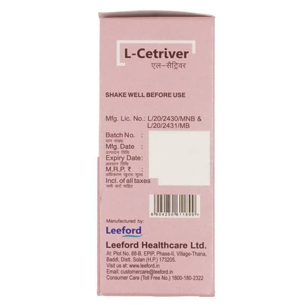 L Cetriver Bottle Of 30ml Syrup