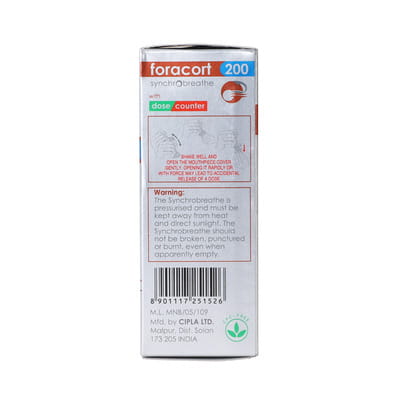 Foracort 200mcg Synchrobreathe With Dose Counter Box Of 120md Metered Dose Inhaler