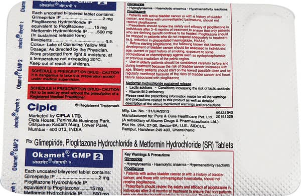 Okamet Gmp 2Mg Strip Of 10 Tablets