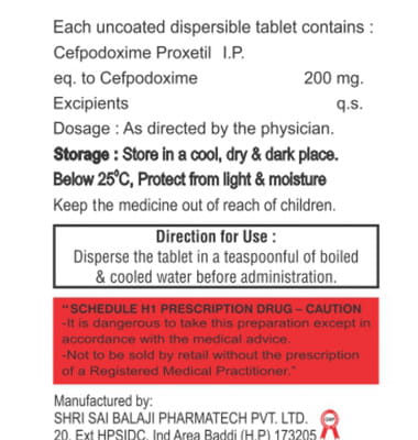 Cefopod 200mg Strip Of 10 Tablets