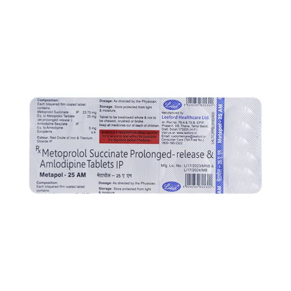 Metapol Am 25mg Strip Of 10 Tablets