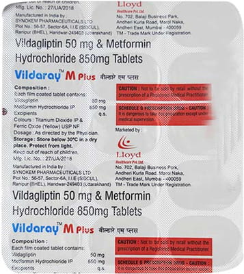 Vildaray M Plus Strip Of 15 Tablets