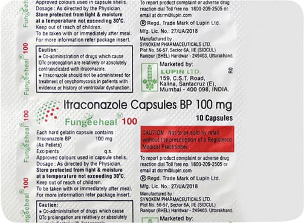 Fungeeheal 100mg Strip Of 10 Capsules