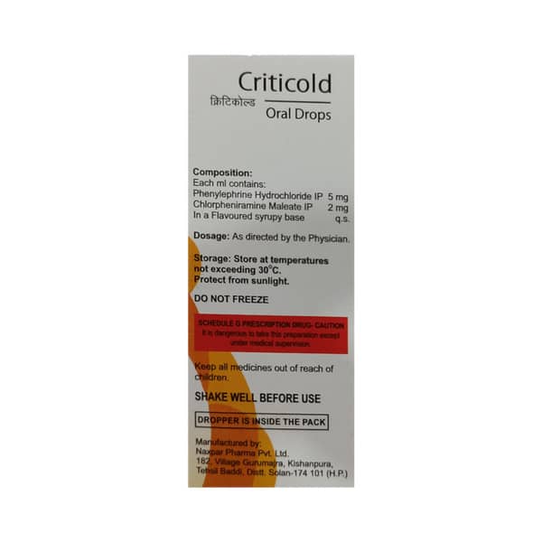 Criticold Orange Flavour Bottle Of 15ml Oral Drops