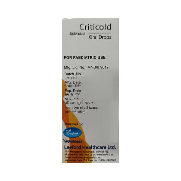 Criticold Orange Flavour Bottle Of 15ml Oral Drops
