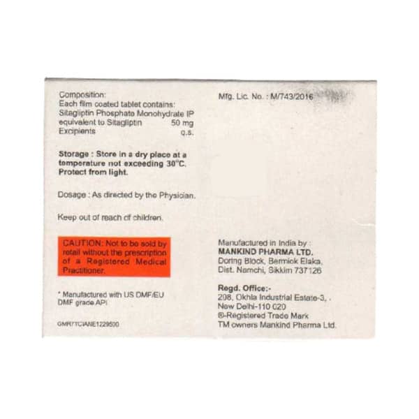 Sitaday 50mg Strip Of 15 Tablets