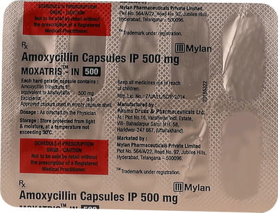 Moxatris In 500mg Strip Of 10 Capsules