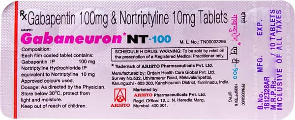 Gabaneuron Nt 100/10mg Strip Of 15 Tablets