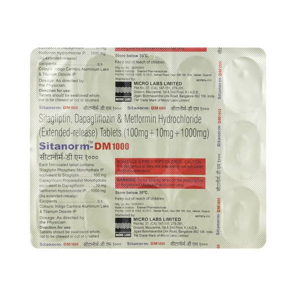 Sitanorm Dm 1000mg Strip Of 15 Tablets