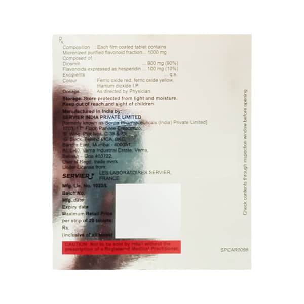 Daflon 1000mg Strip Of 20 Tablets