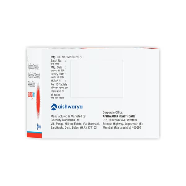 Glipride Mv 1mg Strip Of 10 Tablets