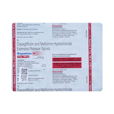 Dapamac M 10/1000mg Strip Of 10 Tablets