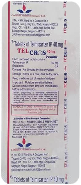 Telcros 40Mg Strip Of 10 Tablets
