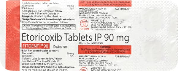 Fitdent 90mg Strip Of 10 Tablets
