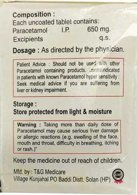 Paralife 650mg Strip Of 10 Tablets