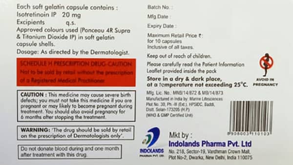 Indotroin 20mg Strip Of 10 Capsules