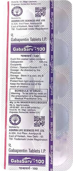 Gabasarv 100Mg Strip Of 10 Tablets