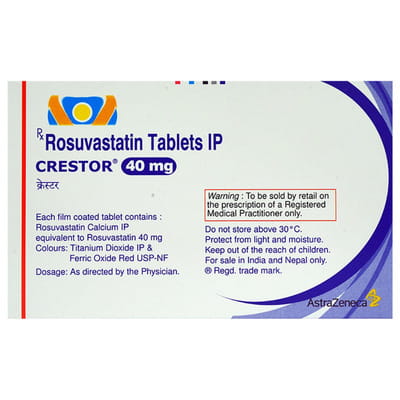 Crestor 40mg Strip Of 15 Tablets