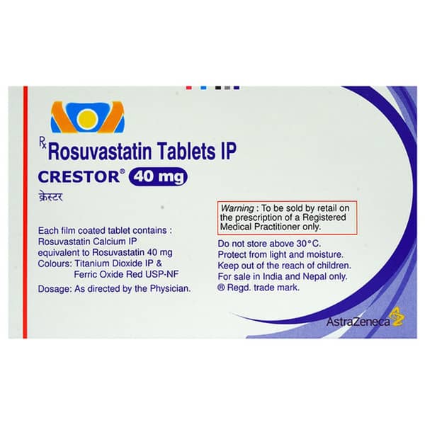 Crestor 40mg Strip Of 15 Tablets
