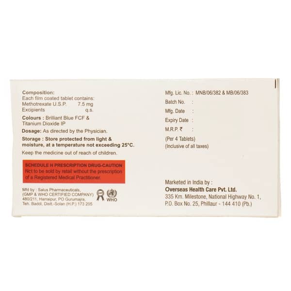 Meditrex 7.5Mg Strip Of 4 Tablets