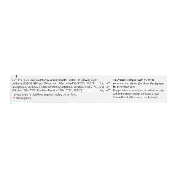 Fluarix 2026 Sh Pre Filled Syringe Of 0.5Ml Suspension For Vaccine