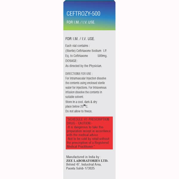 Ceftrozy 500mg Dry Vial Of 1 Powder For Injection