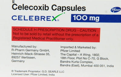 Celebrex 100mg Strip Of 10 Capsules