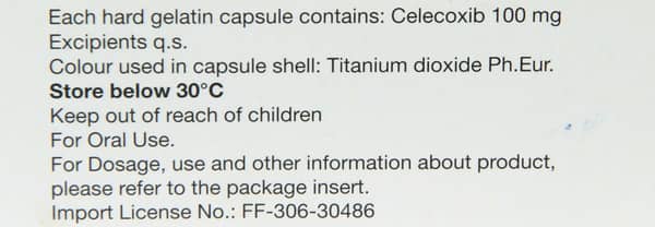 Celebrex 100mg Strip Of 10 Capsules