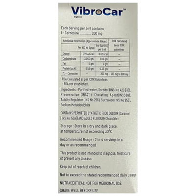 Vibrocar Delicious Chocolate Flavour Bottle Of 200ml Syrup