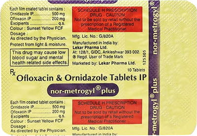 Nor Metrogyl Plus Strip Of 10 Tablets