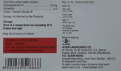 Dydrosure Strip Of 10 Tablets