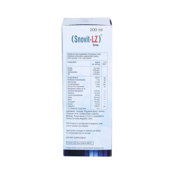 Snovit Lz Bottle Of 200ml Syrup
