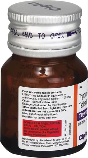 Thyrocip 100mcg Bottle Of 120 Tablets